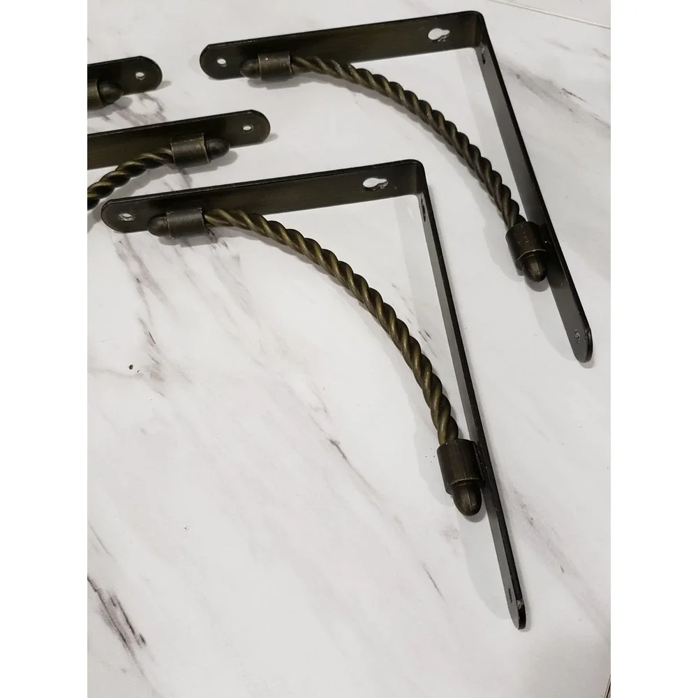 LOT SET 4 PIECES Twisted Arc Arch Shelf Brackets bronze decorative gothic
